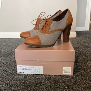 Langford tweed high-heel oxfords